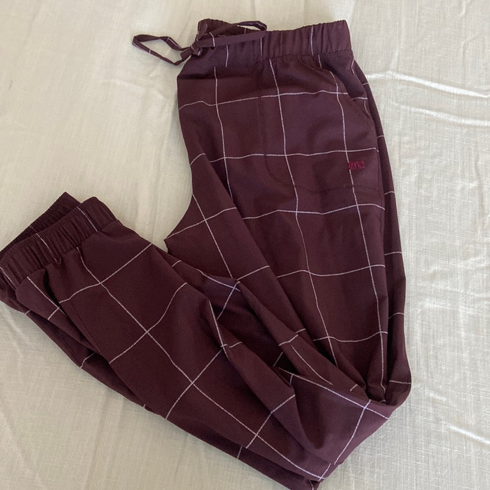 Maroon Plaid Dress Joggers